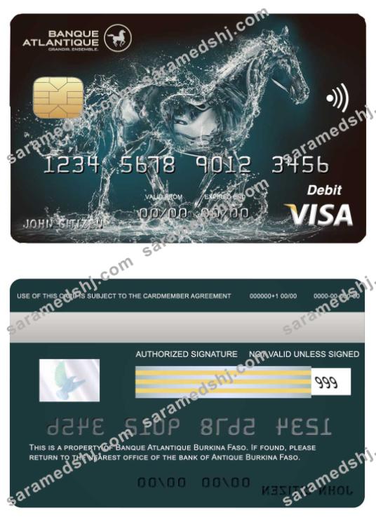 Burkina Faso Atlantique bank visa card